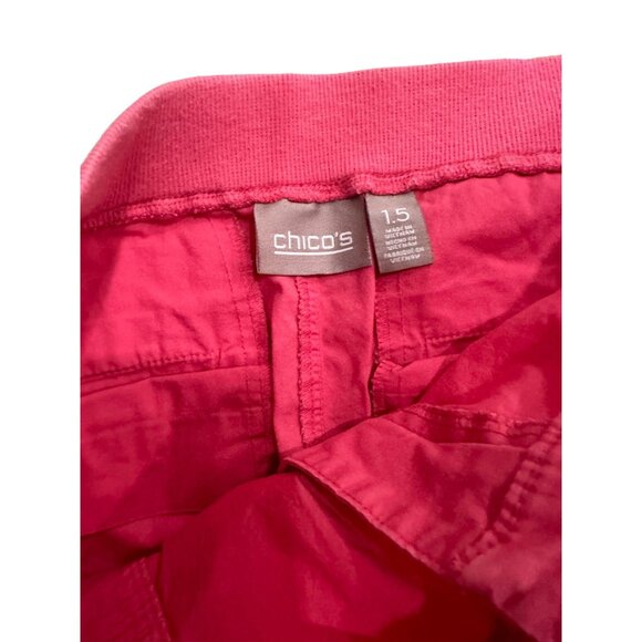CHICOS Womens Coral Red Bermuda Shorts Size 1.5/M/10 - Picture 6 of 7